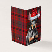 Doberman Pinscher Christmas Dog Red Holiday Plaid (Outside)