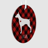 Doberman Pinscher Christmas Plaid Chien Nom (devant)