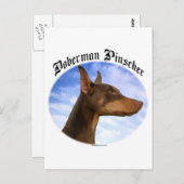 Doberman Pinscher Clouds Briefkaart (Voorkant / Achterkant)
