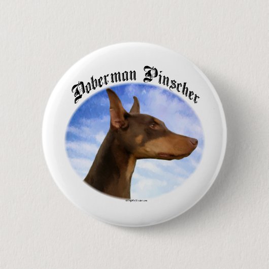 Doberman Pinscher Clouds - Button (Voorkant)