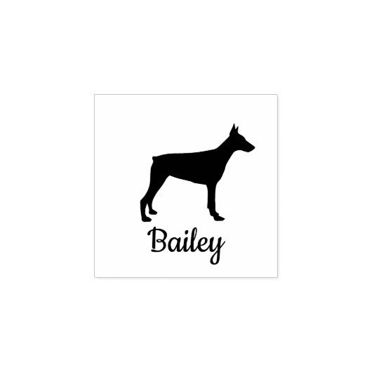 Doberman Pinscher Custom Dog Name Rubberstempel (Afrduk)