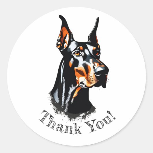 Doberman Pinscher dank u! Stickers (Voorkant)