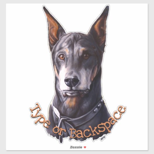 Doberman Pinscher Decal Dog Art Sticker (Vel)