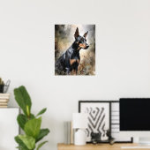 Doberman Pinscher Dog Art Imprimer Poster (Bureau à domicile)