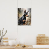 Doberman Pinscher Dog Art Imprimer Poster (Cuisine)