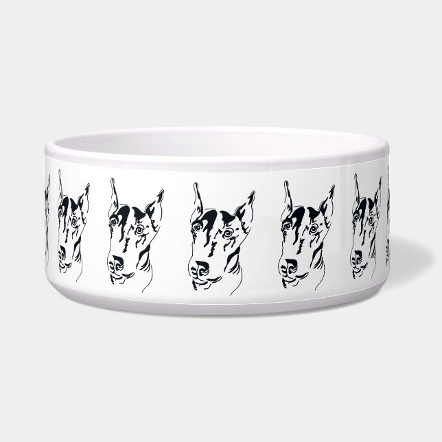 Doberman Pinscher Dog Bowl Voerbakje (Voorkant)