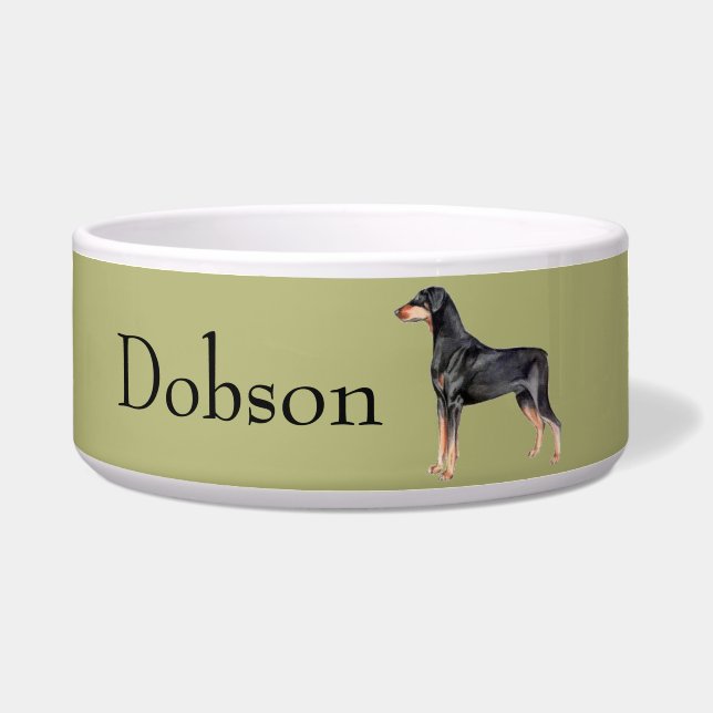 Doberman Pinscher Dog Bowl Voerbakje (Voorkant)