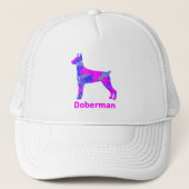 Doberman Pinscher Dog Cute Pink Silhouette Custom Trucker Pet (Voorkant)