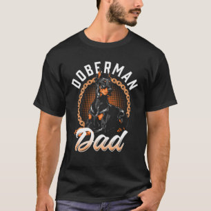 Doberman Pinscher Dog Dad Silhouette Fur Dog Papa T-shirt