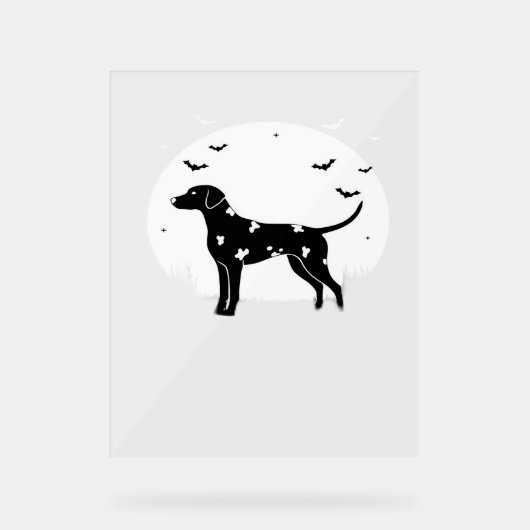 Doberman Pinscher Dog - Halloween Moon Silhouette Acryl Bord (Voorkant)