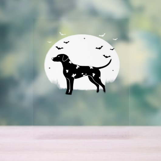 Doberman Pinscher Dog - Halloween Moon Silhouette Acryl Bord (Neutraal)