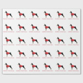 Doberman Pinscher Dog Merry-kerstdesign Cadeaupapier (Vlak)