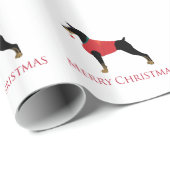 Doberman Pinscher Dog Merry-kerstdesign Cadeaupapier (Rol Hoek)