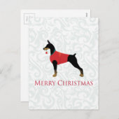 Doberman Pinscher Dog Merry-kerstdesign Feestdagenkaart (Voorkant / Achterkant)