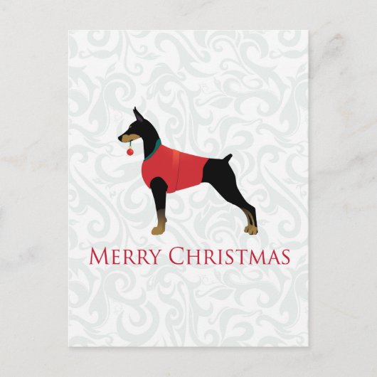 Doberman Pinscher Dog Merry-kerstdesign Feestdagenkaart (Voorkant)