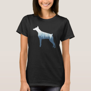 Doberman Pinscher Dog Silhouette Natuur buitenshui T-shirt