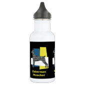Doberman Pinscher Dog Yellow & Blue Grid Waterfles (Links)