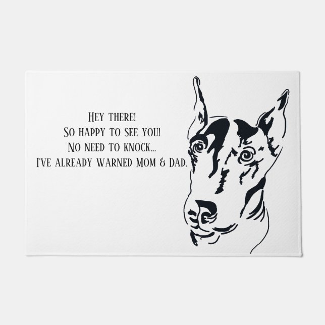 Doberman Pinscher Door Mat (Voorkant)