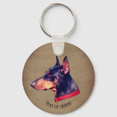 Doberman Pinscher Face Dog Persoonlijk Sleutelhanger (Voorkant)