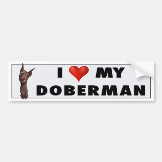 Doberman Pinscher (Fawn) Love DOB1 Bumpersticker (Voorkant)