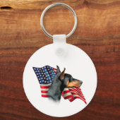 Doberman Pinscher Flag Sleutelhanger (Achterkant)