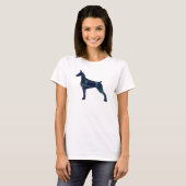 Doberman Pinscher Geometric Black Silhouette T-shirt (Voorkant volledig)