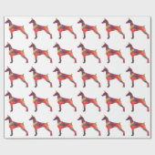 Doberman Pinscher Geometric Patten Silhouette Cadeaupapier (Vlak)