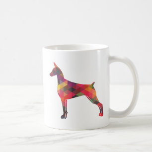 Doberman Pinscher Geometric Patten Silhouette Koffiemok