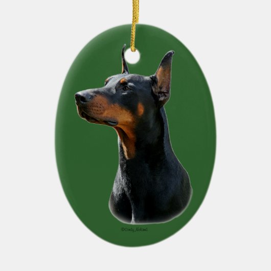 Doberman Pinscher head Ornament (Voorkant)