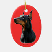 Doberman Pinscher head Ornament (Achterkant)