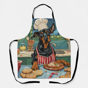 Doberman Pinscher Holiday Baking Feestelijke Kerst Schort