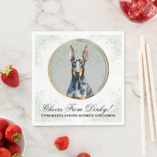 Doberman Pinscher Hond bruiloft servetten met foto