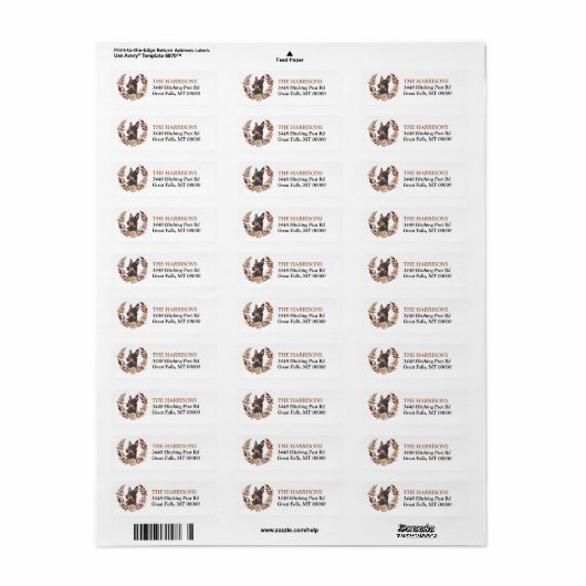 Doberman Pinscher Hond Herfstkrans Etiket (Full Sheet)