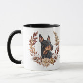 Doberman Pinscher Hond Herfstkrans Mok (Links)