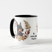 Doberman Pinscher Hond Herfstkrans Mok (Voorkant links)