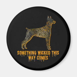 Doberman Pinscher Hond Silhouet Fun Halloween Magneet