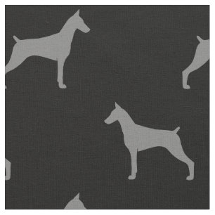 Doberman Pinscher Hondenras Silhouettes Patterned Stof