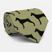 Doberman Pinscher Hondenras Silhouettes Stropdas (Opgerold)