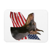 Doberman Pinscher hoofd- rode magneet (Horizontaal)