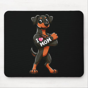 Doberman Pinscher I Love Mom Funny Dog Tattoo Muismat