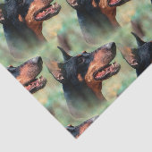 Doberman Pinscher in de Bossen Tissuepapier (Detail)