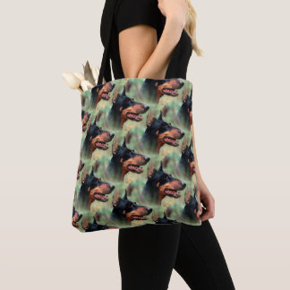 Doberman Pinscher in de Bossen Tote Bag