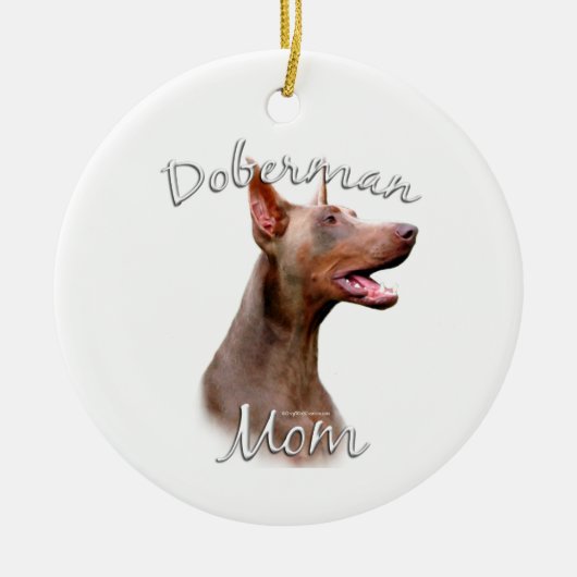 Doberman Pinscher (Isabella) Moeder 2 Keramisch Ornament (Voorkant)