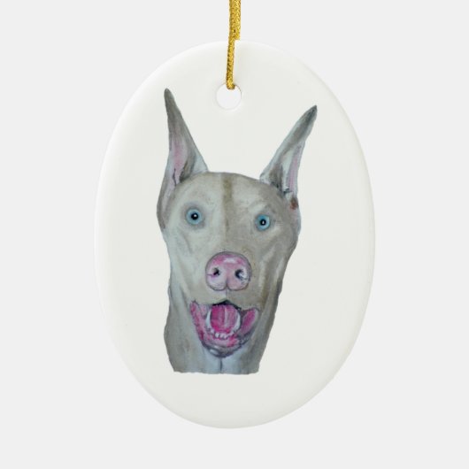 Doberman Pinscher Keramisch Ornament (Voorkant)