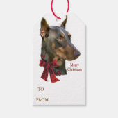 Doberman Pinscher-kerstcadeaus Cadeaulabel (Voorkant)