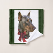 Doberman Pinscher Kerstmis Bad Handdoek (Wasdoekje)