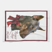 Doberman Pinscher Kerstmis Theedoek (Horizontaal)
