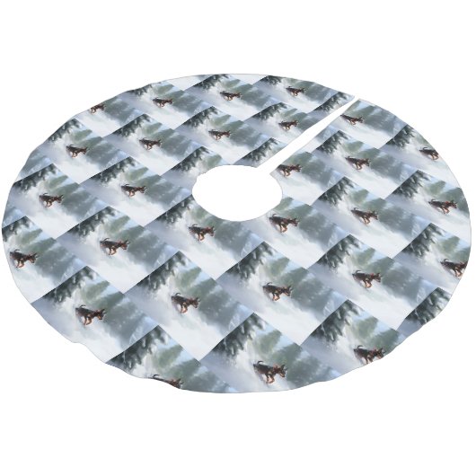 Doberman Pinscher Kerstsneeuw winter Kerstboom Rok (Gekanteld)