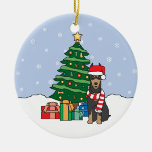 Doberman Pinscher-kerstversiering Keramisch Ornament