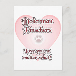 Doberman Pinscher Liefde, Liefde Doberman, Liefde Briefkaart